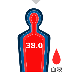 20分：深部体温 38.0℃