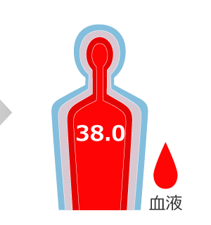 20分：深部体温 38.0℃