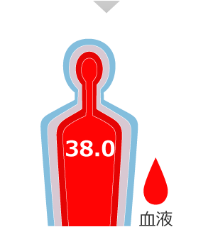 20分：深部体温 38.0℃