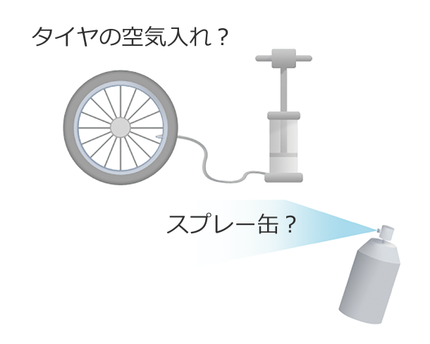 タイヤの空気入れ？スプレー缶？