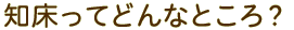 知床ってどんなところ？