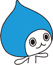 イラスト：タイトル「しつどコントロールの目安は28℃で60％。寝苦しい熱帯夜もこれで快適だよ。」を見つめるぴちょんくん
