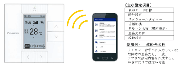 アプリでの設定イメージ