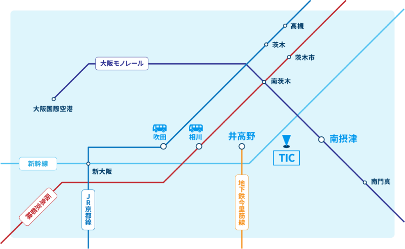 電車でお越しの方